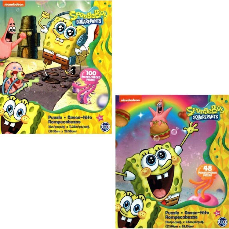 TCG SpongeBob SquarePants Jigsaw Puzzle - SpongeBob Rainbows and Krabby Patties (Size 11" x 9.5"/48 Pieces) - Dollar Fanatic