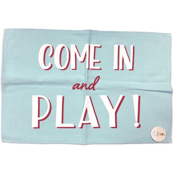 Lucky Star Come In & Play Small Canvas Rug - Aqua Blue (24" x 16") - DollarFanatic.com