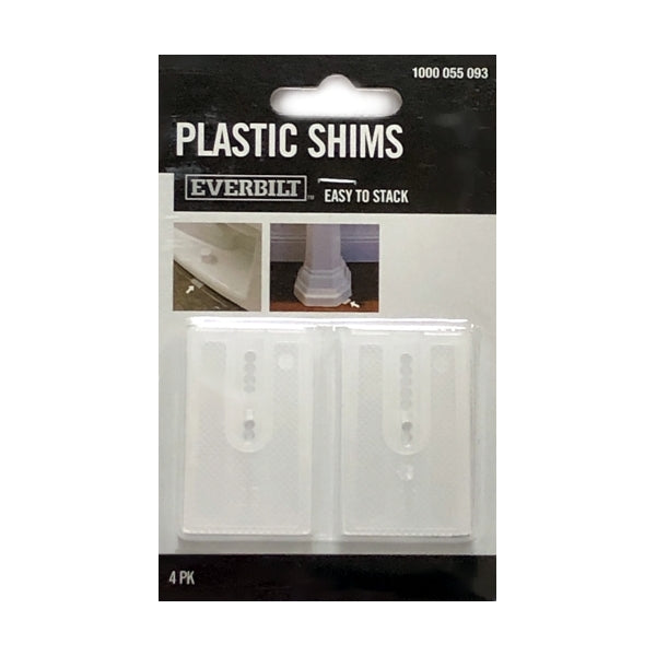 Bundle of 3 - Everbilt Plastic Shims - 2" (4 Pack) Easy to Stack, Ribbed Design, Stabilize and Level Various Objects