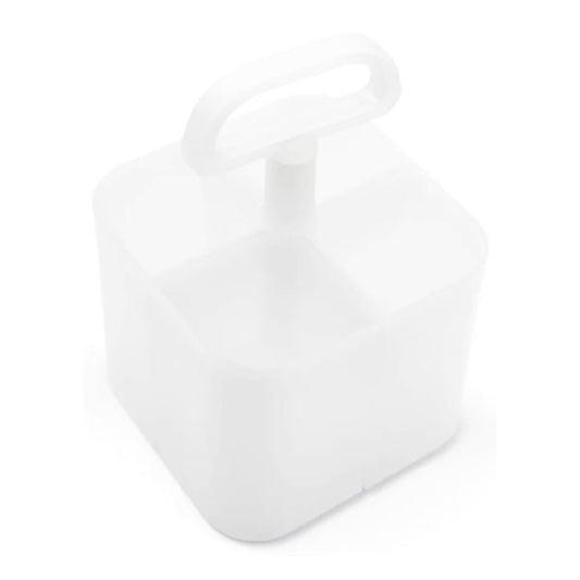 4 - Compartment Caddy with Handle - Clear Frost (7" x 4.7" x 4.7") Convenient, Removable Compartments - 2 for $5