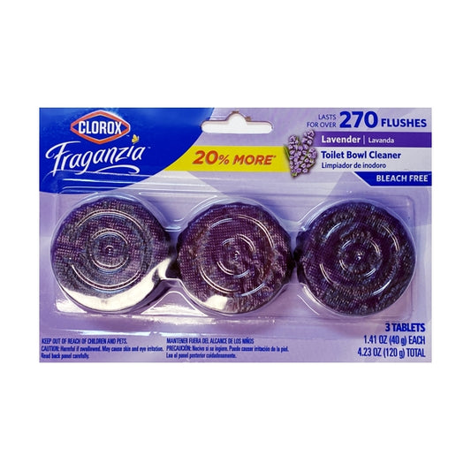 Clorox Fraganzia Toilet Bowl Cleaner Tablets - Lavender Scent (3 Pack) Bleach Free