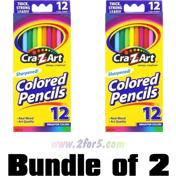 Bundle of 2 - Cra - Z - Art Sharpened Brighter Colors Non - Toxic Colored Pencils (12 Pack) - 2 for $5