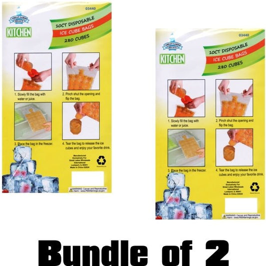 Bundle of 2 - Great Lakes Disposable Ice Cube Tray Bags (10 Pack) - 2 for $5