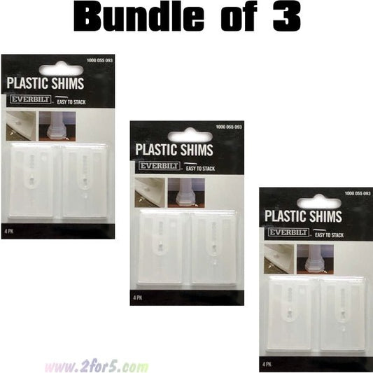 Bundle of 3 - Everbilt Plastic Shims - 2" (4 Pack) Easy to Stack, Ribbed Design, Stabilize and Level Various Objects - 2 for $5