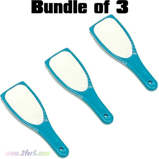 Bundle of 3 - Foot Exfoliator Buffer with Handle - Blue/White - 2 for $5