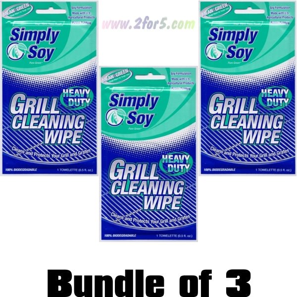 Bundle of 3 - Simply Soy Pure Green Heavy Duty Grill Cleaning Wipe (1 Pack) - 2 for $5