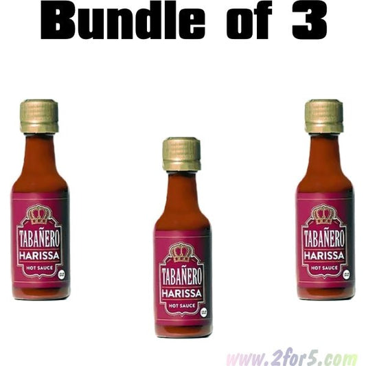 Bundle of 3 - Tabanero Harissa Hot Sauce - Medium Heat (Net 1.7 fl. oz.) Kosher, Vegan, Gluten - Free - 2 for $5