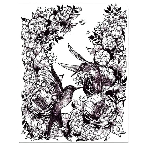 Decomposition 2 - Pocket Plastic Portfolio Folder - Hummingbirds (9.5" x 11.5") DIY Color and Design - 2 for $5