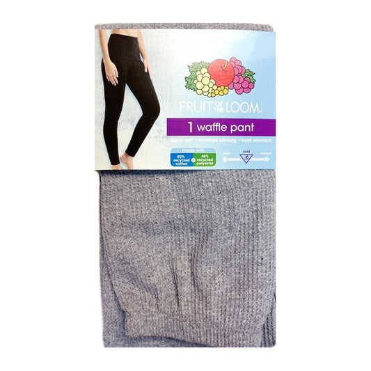 Fruit of the Loom Women's Thermal Long Johns Waffle Pants - Cloud Gray (Size Small/4 - 6) - Dollar Fanatic