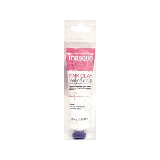 Masque Bar Pink Clay Peel - Off Mask Tube - Kaolin Clay, Bentonite, Clay, Peach Flower Extract (1 Count) Moisturize, Brighten, Soothe Skin - Dollar Fanatic