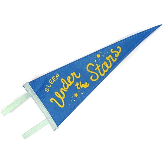 Newclassic Retro Style Wall Flag Pennant Banner - Blue/Sleep Under the Stars (7.5" x 20"L) - Dollar Fanatic