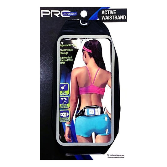 Pro Strength Active Waistband Phone Case Protective Pouch - Black (Maximum Phone Size 3.07" x 6.4") - Dollar Fanatic