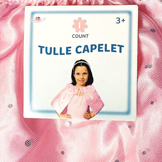 Tulle Cape with Sequin Costume Accessory - Pink (34" x 12") - 2 for $5