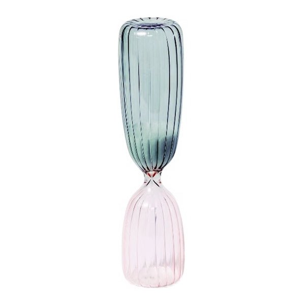 Vivitar Decorative 5 - Minute Glass Sand Timer Clock - Blush/Teal (8" x 1.88") Unique Hourglass Shape - 2 for $5