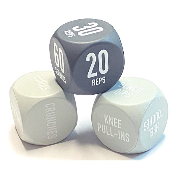 Vivitar Workout Wellness Foam Dice Set (3 - Piece Set) Great Mix of Cardio, Strength, and Toning Exercises For Self - Care, Groups or Fitness Class - Dollar Fanatic