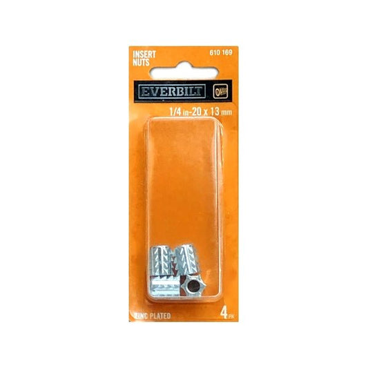 Everbilt 1/4-20 x 13mm Insert Nuts Zinc (4 Pack) - DollarFanatic.com