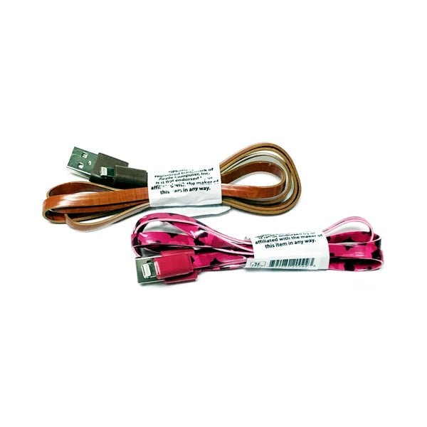 GetCharged Lightning USB Charging Flat Cable Cord (Select Style) Colorful Print Design - DollarFanatic.com