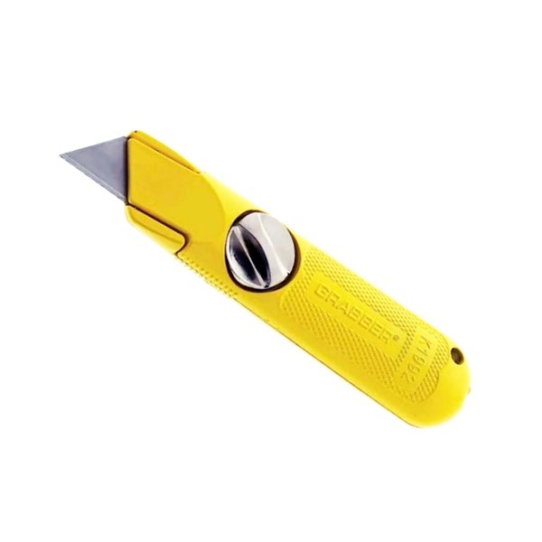 Grabber All-Metal Fixed-Blade Drywall Utility Knife Cutter - Yellow (K1992) Non-Retractable - DollarFanatic.com