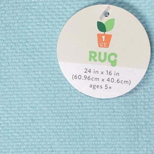 Lucky Star Come In & Play Small Canvas Rug - Aqua Blue (24" x 16") - DollarFanatic.com