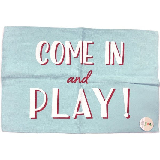 Lucky Star Come In & Play Small Canvas Rug - Aqua Blue (24" x 16") - DollarFanatic.com
