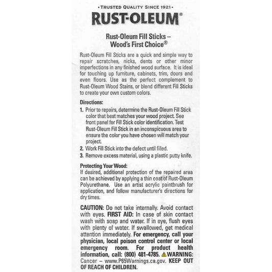 Rust-Oleum Wood Repair Fill Stick (344669) Dark Walnut, Black Cherry, Kona, Ebony - $5 Outlet