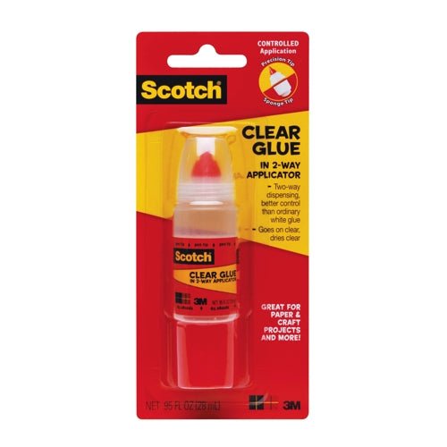 Scotch Clear Glue in 2 - Way Applicator (0.95 fl. oz.) Precision Tip/Sponge Tip - 2 for $5