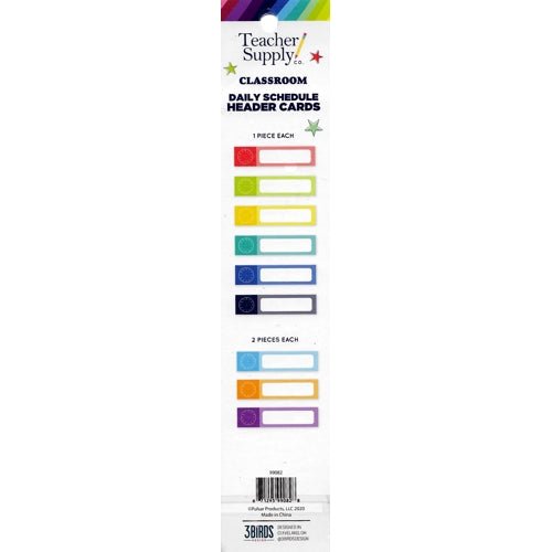 Teacher Supply Co. Classroom Daily Schedule Header Cards (12 Pack) - DollarFanatic.com