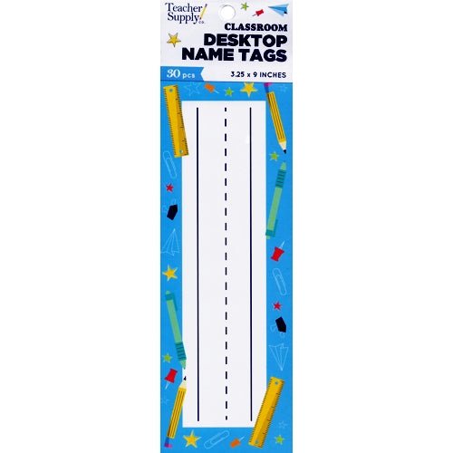 Teacher Supply Co. Classroom Desktop Name Tags - School Supplies (30 Pack) Large Size 3.25" x 9" - DollarFanatic.com