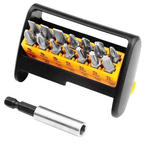 Tolsen 15-Piece 1/4" Hex Screwdriver Bits Set with Storage Case (20365) - $5 Outlet